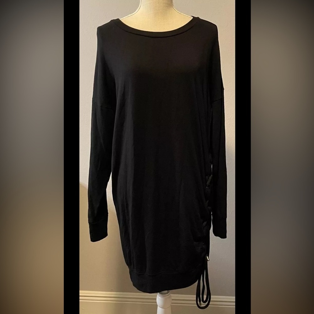 Express One Eleven Black Sweater Dress with Tie Size Medium